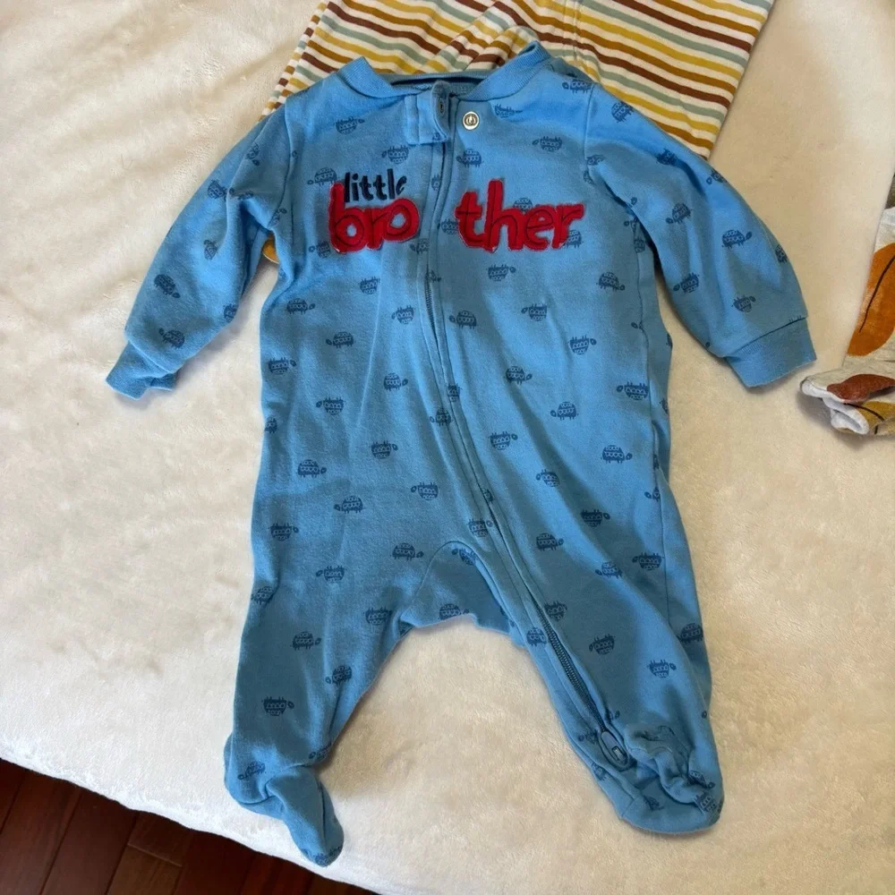 Carters 3 month pajama sleepers footed little brother fall